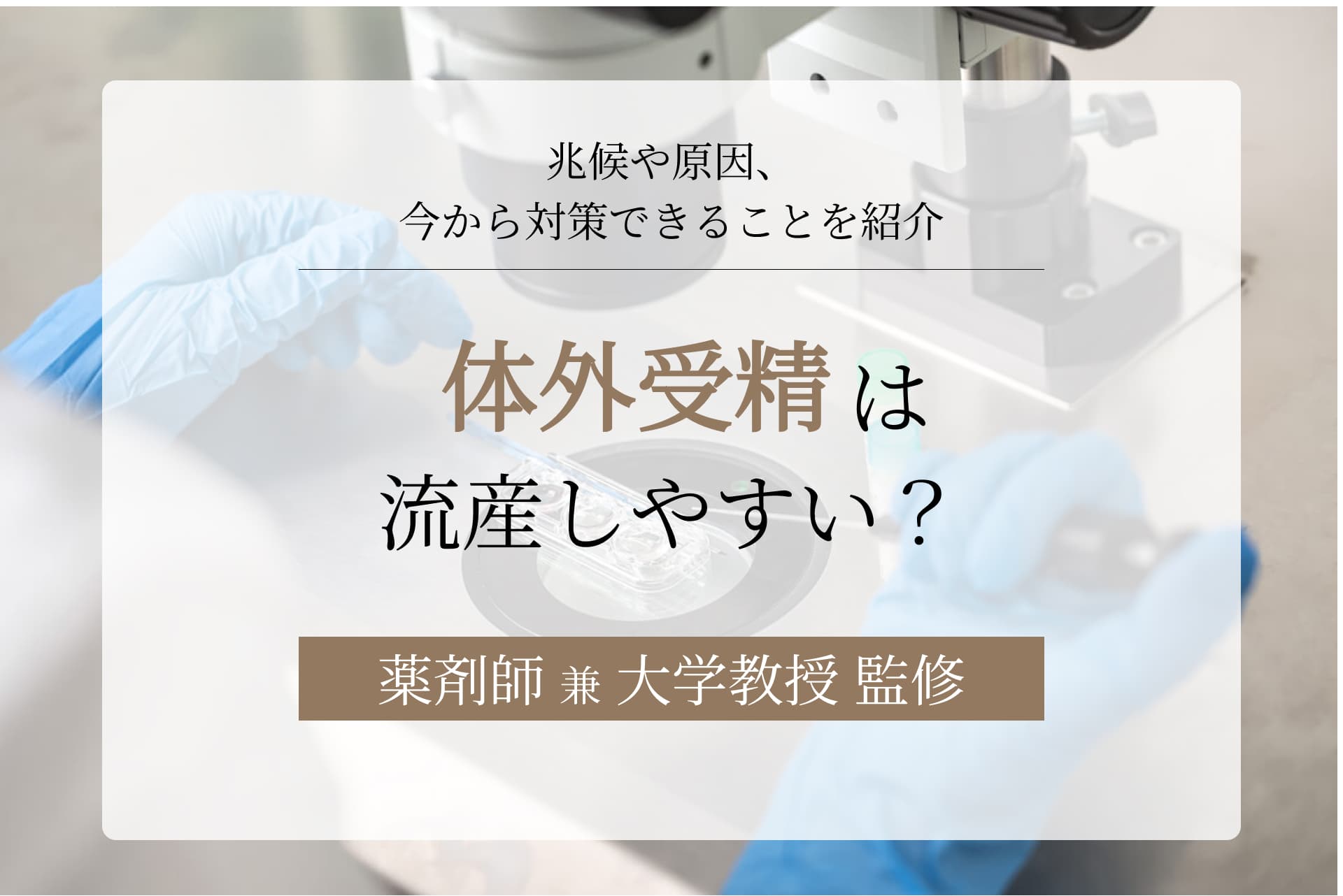 体外受精は流産しやすい?兆候や原因、今から対策できることを紹介